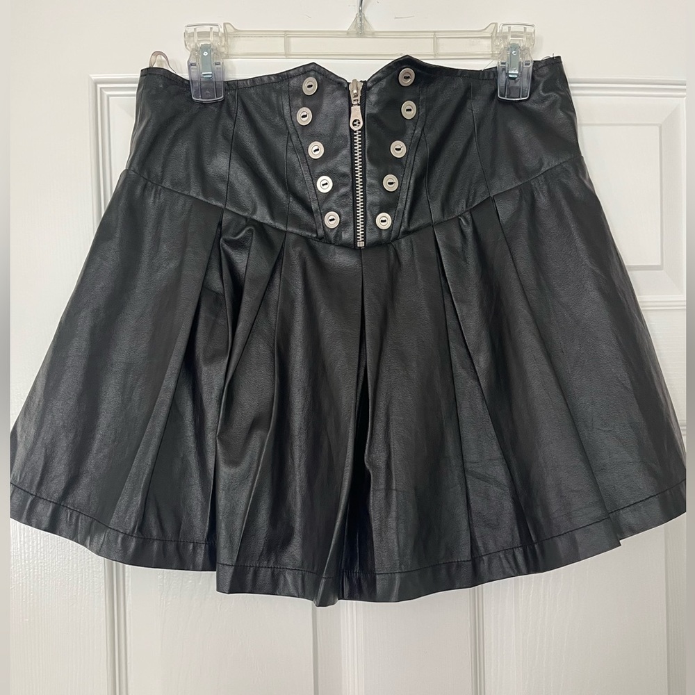 Mustard Seed Faux Leather Look Mini Skirt
